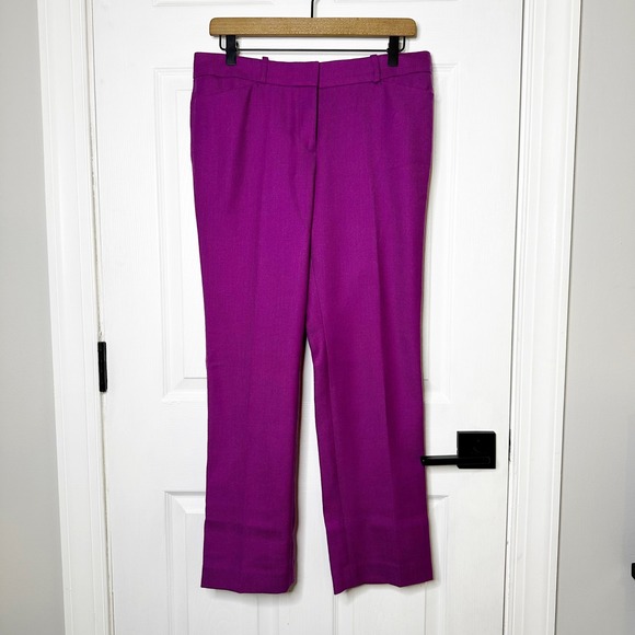 LOFT Pants - LOFT Magenta Wool Blend Tailored Career Dress Pants Womens Size 8 Petite‎